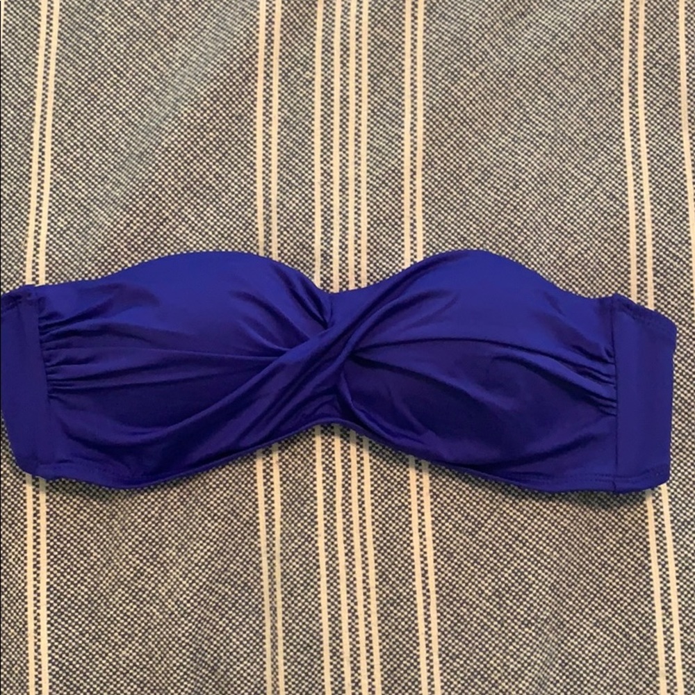 Royal Blue Bandeau Wrap Bikini Top Medium